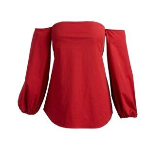 Theory Women's Red Off-Shoulder LAUREEMA Top Sz. 6 *EUC* MSRP: $295+tax
